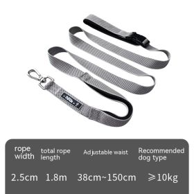 1.8m Long Dog Leash Multifunctional Traction Running (Color: Dark Grey)